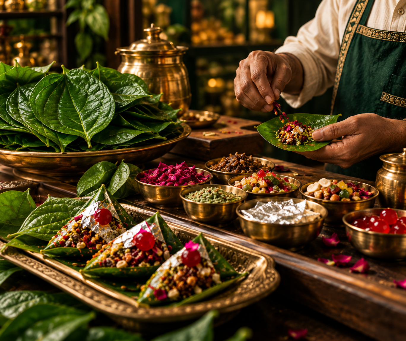 Freshly handcrafted paan